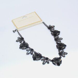 NWT Adrienne Vittadini Black Stone Charcoal-tone Statement Necklace